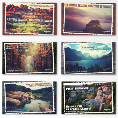 Collection of Ban Fracking on Public Lands postcards